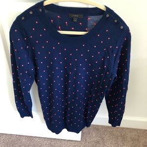 J. Crew polka dot sweater - like new